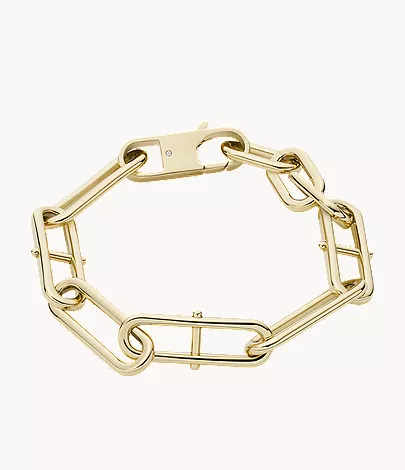 Heritage D-Link Gold-Tone Stainless Steel Chain Bracelet