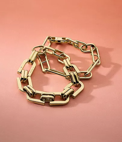 Heritage D-Link Gold-Tone Stainless Steel Chain Bracelet - Image 5