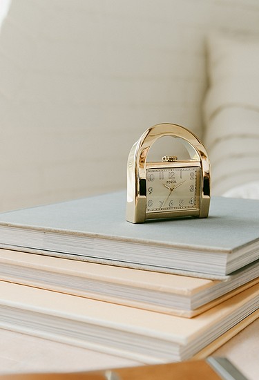 Harwell 53mm Three-Hand Gold-Tone Desk Clock - Image 7