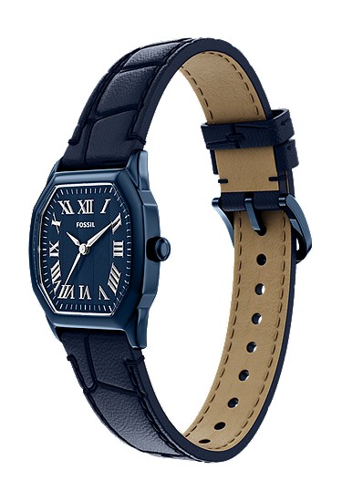 Harlow 27mm Three-Hand Navy Leather Watch - Image 7