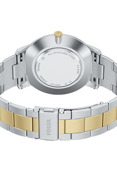 Minimalist 44mm Three-Hand Two-Tone Stainless Steel Watch - Image 6