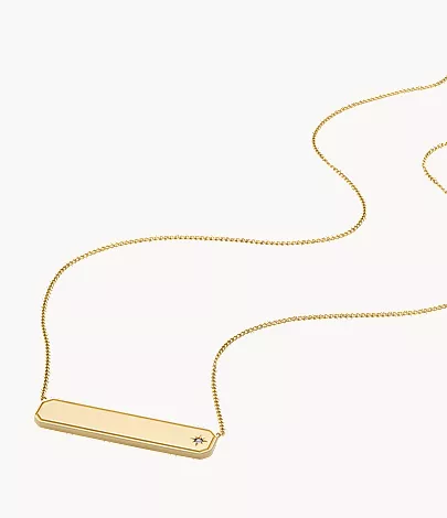 Sadie Gold-Tone Stainless Steel ID Necklace - Image 4