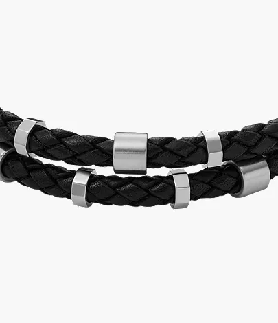 Leather Essentials Black Leather Strap Bracelet - Image 3