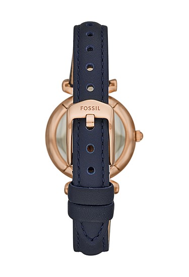 Carlie Mini 28mm Three-Hand Navy Leather Watch - Image 2
