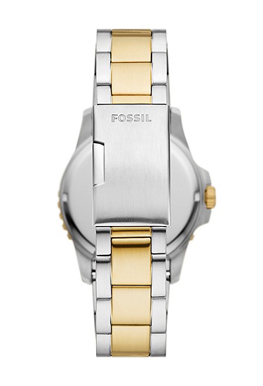 Fossil Blue Dive 42mm Three-Hand Date Two-Tone Stainless Steel Watch - Image 3