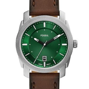Machine 42mm Three-Hand Date Brown Leather Watch