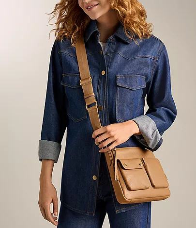Maysen Leather Cargo Crossbody Bag - Image 2