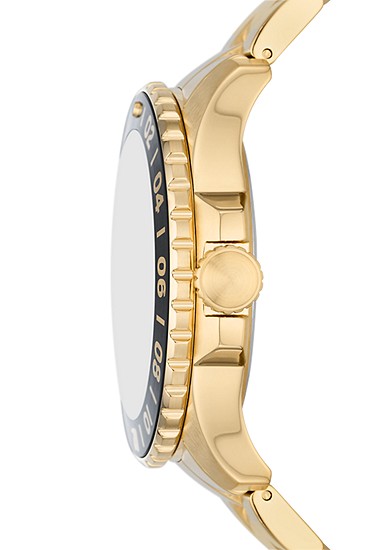 Fossil Blue GMT 46mm Gold-Tone Stainless Steel Watch - Image 4
