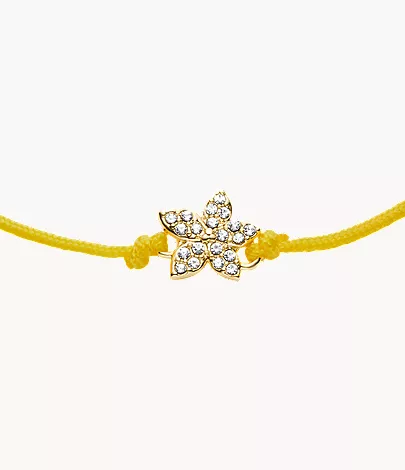 Sutton Mini Moments Yellow Gold-Tone Brass Pav?? Flower Bracelet - Image 3