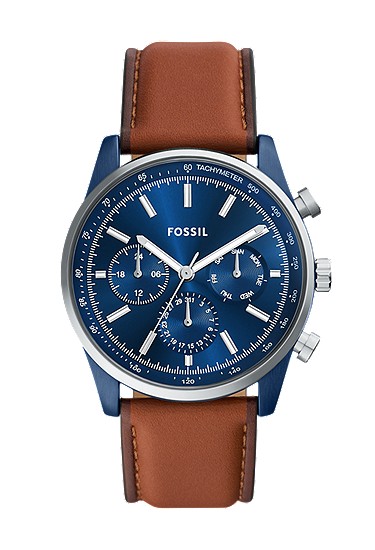 Sullivan 44mm Multifunction Brown Leather Watch