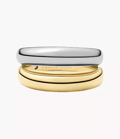 Ellis Domed Collection Two-Tone Stainless Steel Stack Ring