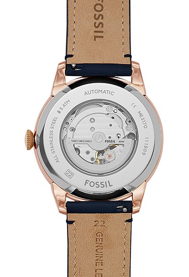 Townsman 44mm Automatic Navy Leather Watch - Image 4