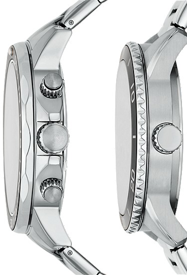 His and Hers Multifunction Stainless Steel Watch Set - Image 3