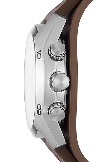 Coachman 45mm Chronograph Brown Leather Watch - Image 3