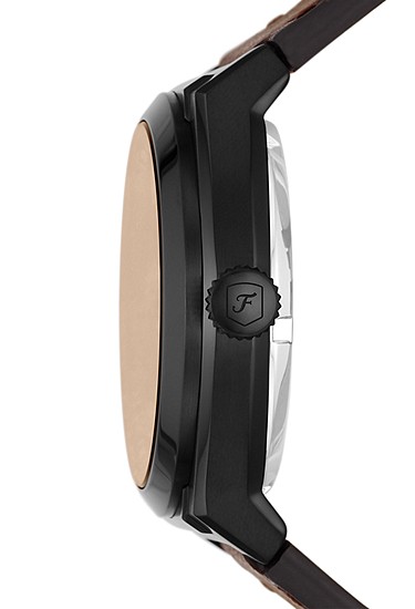 Everett 42mm Automatic Dark Brown LiteHide? Leather Watch - Image 3
