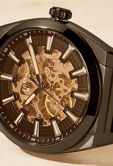 Everett 42mm Automatic Dark Brown LiteHide? Leather Watch - Image 5