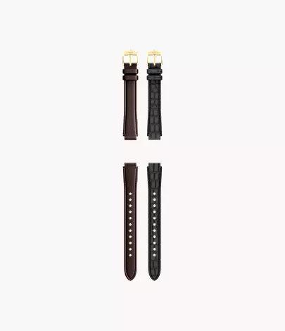 12mm Black And Brown Leather Raquel Strap Set - Image 4