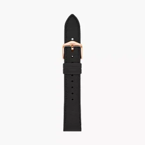 18mm Black LiteHide? Leather Strap