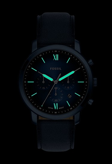 Neutra 44mm Chronograph Navy Leather Watch - Image 7
