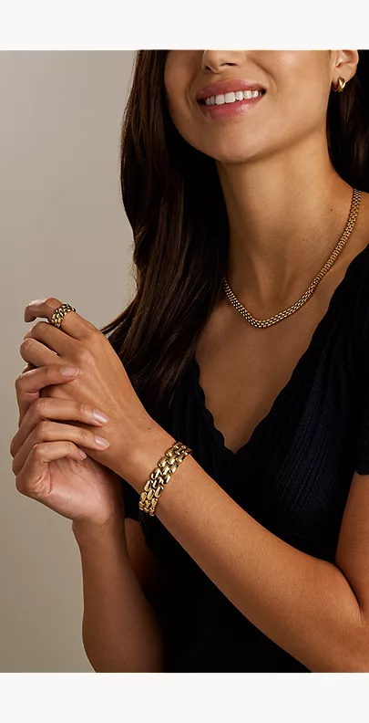 Arden Watch Links Gold-Tone Stainless Steel Chain Necklace - Image 3