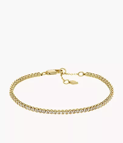 Ellis Pav?? Glitz Gold-Tone Brass Tennis Chain Bracelet