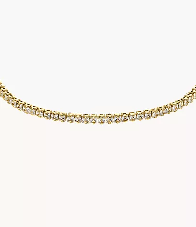 Ellis Pav?? Glitz Gold-Tone Brass Tennis Chain Bracelet - Image 2