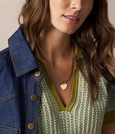 Sutton Gold-Tone Stainless Steel Heart Necklace - Image 2