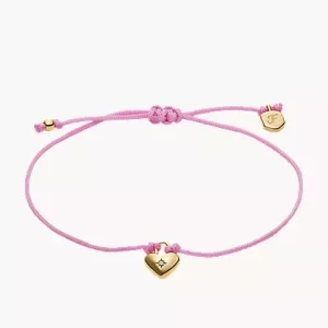 Sutton Mini Moments Dusty Pink Gold-Tone Brass Heart Bracelet