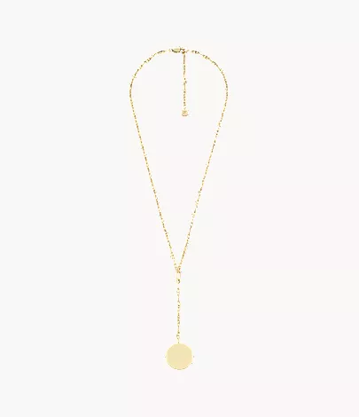 Heritage D-Link Gold-Tone Stainless Steel Y-Neck Necklace - Image 4