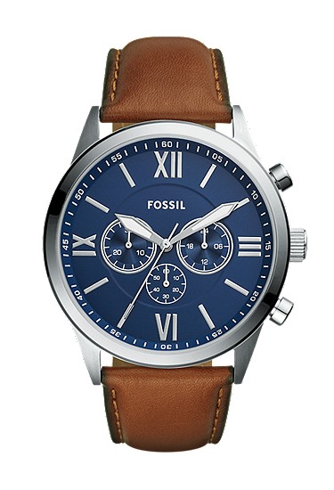 Flynn 48mm Chronograph Brown Leather Watch