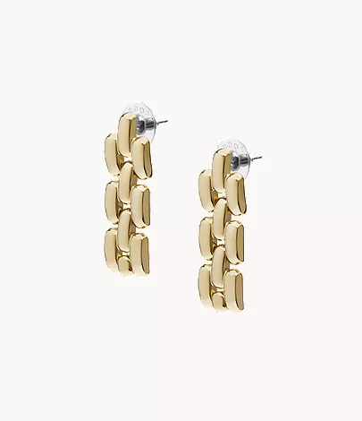 Arden Watch Links Gold-Tone Stainless Steel Drop Earrings - Image 4