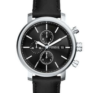 Rhett 43mm Multifunction Black LiteHide? Leather Watch