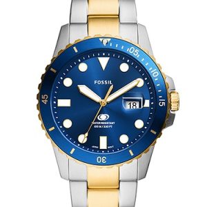 Fossil Blue Dive 42mm Three-Hand Date Two-Tone Stainless Steel Watch