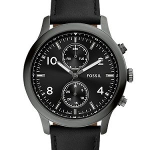 Bennett 45mm Multifunction Black Leather Watch