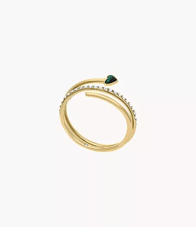 Sutton Modern Meadows Reconstituted Malachite Prestack Heart Ring - Image 4