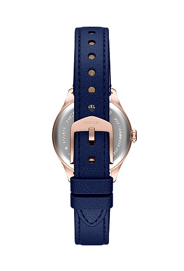 Gilmore 28mm Three-Hand Navy Leather Watch - Image 3