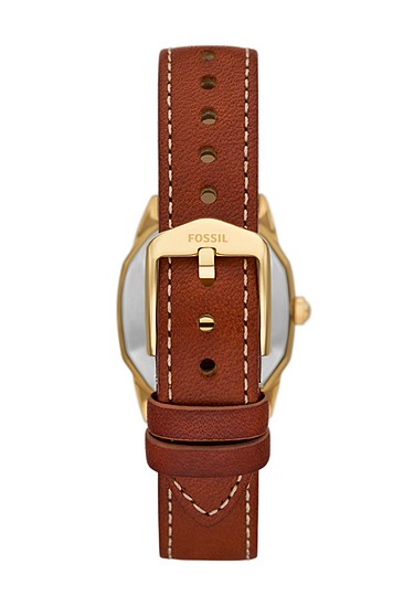 Harlow 27mm Three-Hand Medium Brown Leather Watch - Image 3