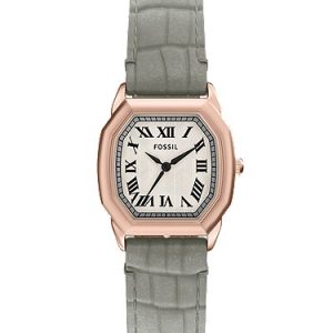 Harlow 27mm Three-Hand Gray Croco Leather Watch