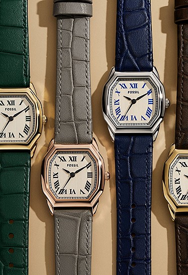 Harlow 27mm Three-Hand Gray Croco Leather Watch - Image 9
