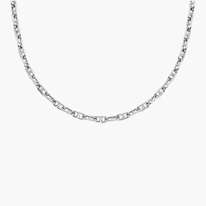 Heritage D-Link Silver-Tone Brass Chain Necklace