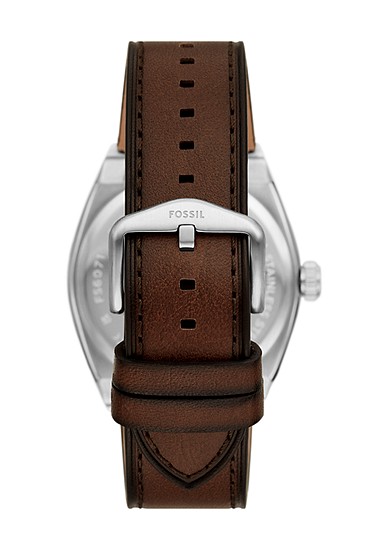 Everett 42mm Three-Hand Date Brown Leather Watch - Image 3