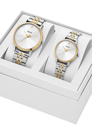 His and Her Lux Luther Three-Hand Two-Tone Stainless Steel Watch Gift Set - Image 5