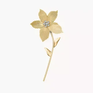 Sutton The Flower Collection Gold-Tone Stainless Steel Pin Brooch