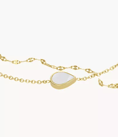 Merrit Teardrop White Mother-of-Pearl Chain Bracelet - Image 2
