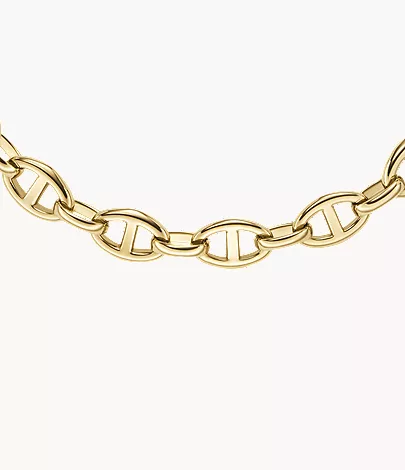 Heritage D-Link Gold-Tone Stainless Steel Anchor Chain Necklace
