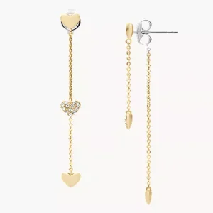 Sutton Heartbeat Gold-Tone Brass Front to Back Earrings
