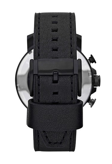 Nate 50mm Chronograph Black Leather Watch - Image 2