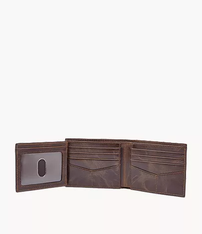 Derrick Leather RFID Bifold with Flip ID Wallet - Image 4