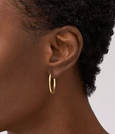 Ellis Essentials Gold-Tone Stainless Steel Hoop Earrings - Image 2