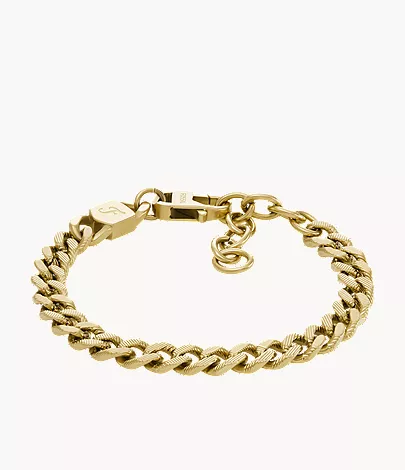 Harlow Linear Texture Chain Gold-Tone Stainless Steel Bracelet